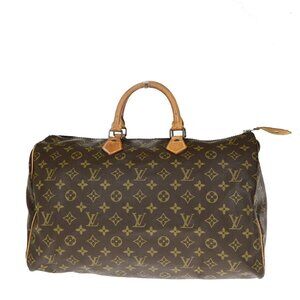 LOUIS VUITTON Speedy 40 Travel Hand Bag Monogram Leather Brown